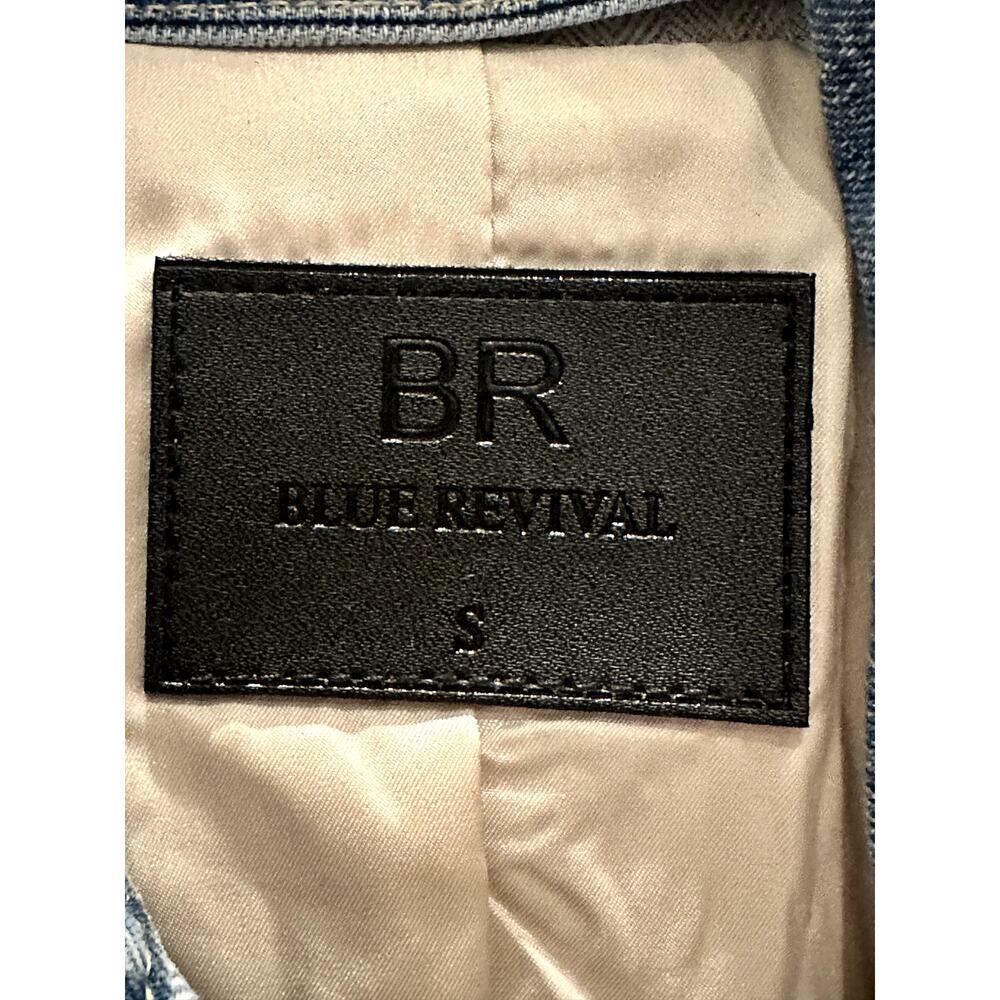 Blue Revival – Dual-Fabric Blazer – Sand with Denim Collar Insert – Size Small - Picture 3 of 10